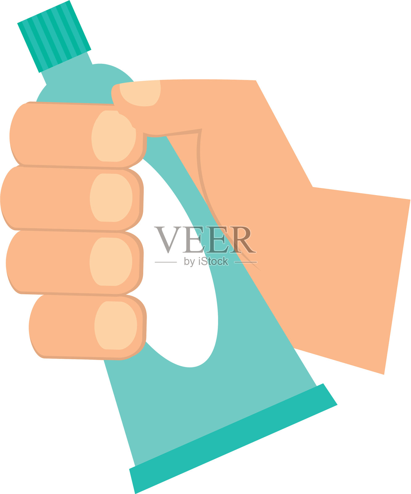 手持牙膏清洁口腔设计元素图片