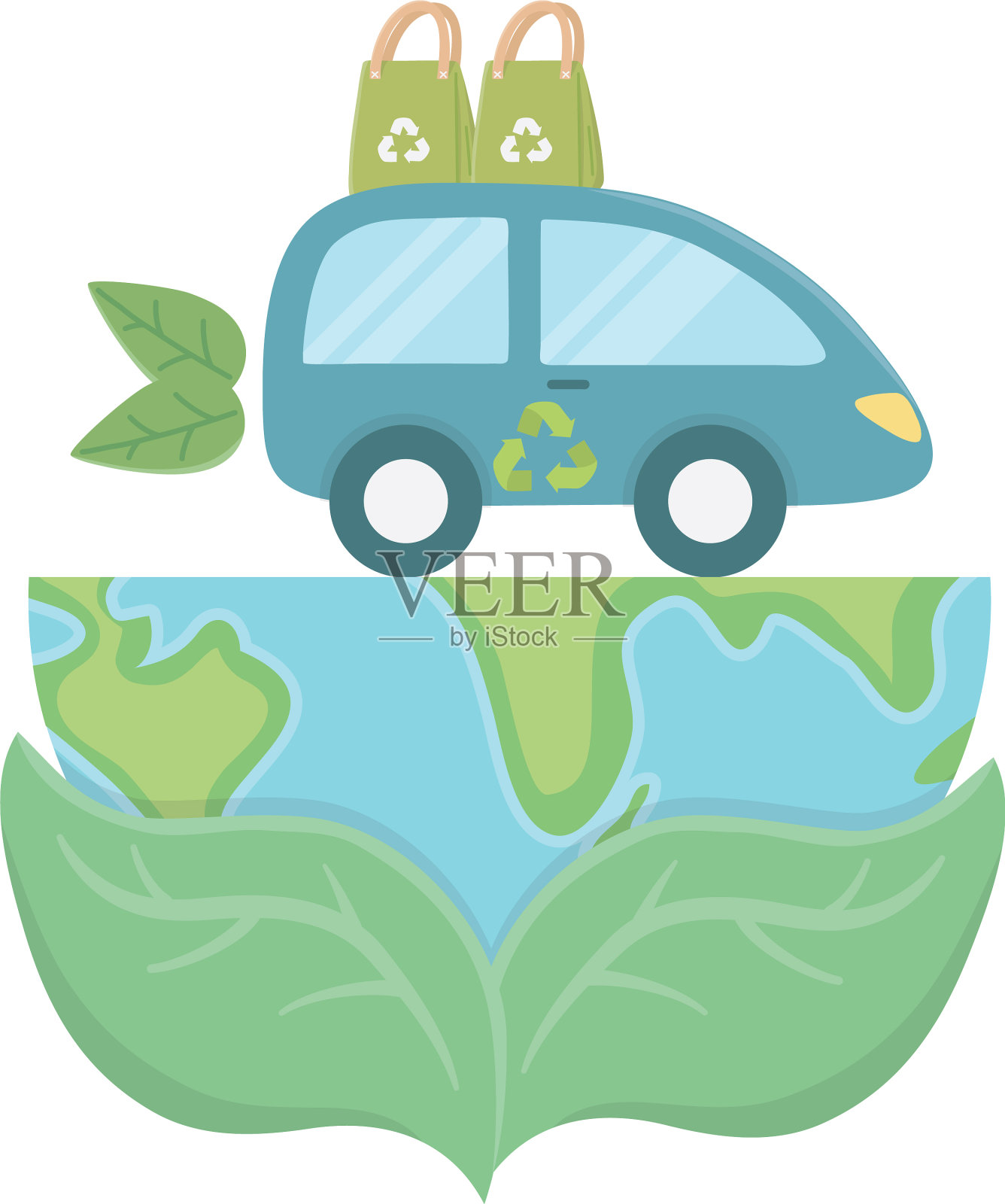 生态城市和拯救地球的设计设计元素图片