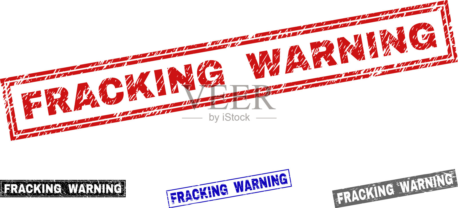 垃圾压裂警告划伤矩形邮票插画图片素材