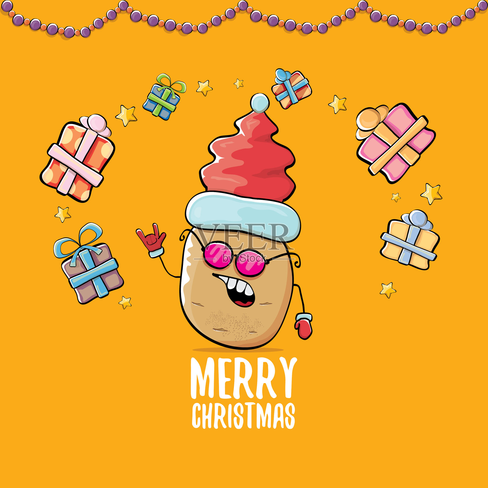 时髦的漫画卡通可爱的棕色微笑插画图片素材