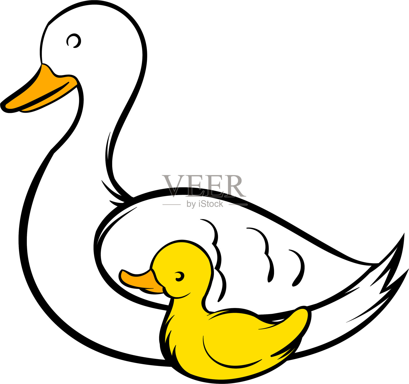 天鹅妈妈和小天鹅的图标图标卡通设计元素图片