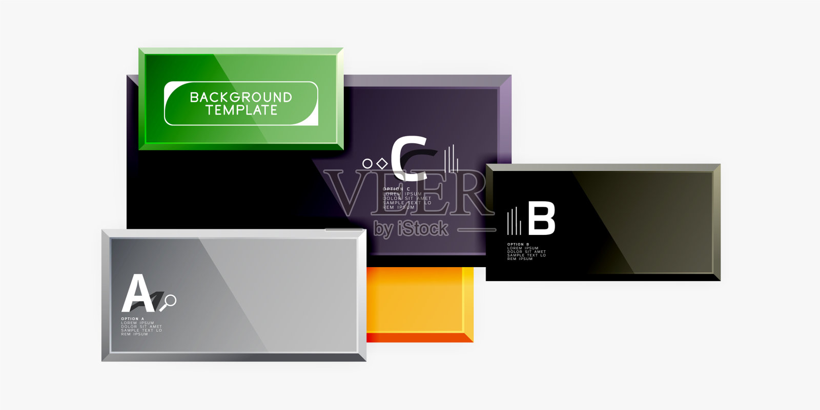 抽象的方形构成背景横幅插画图片素材