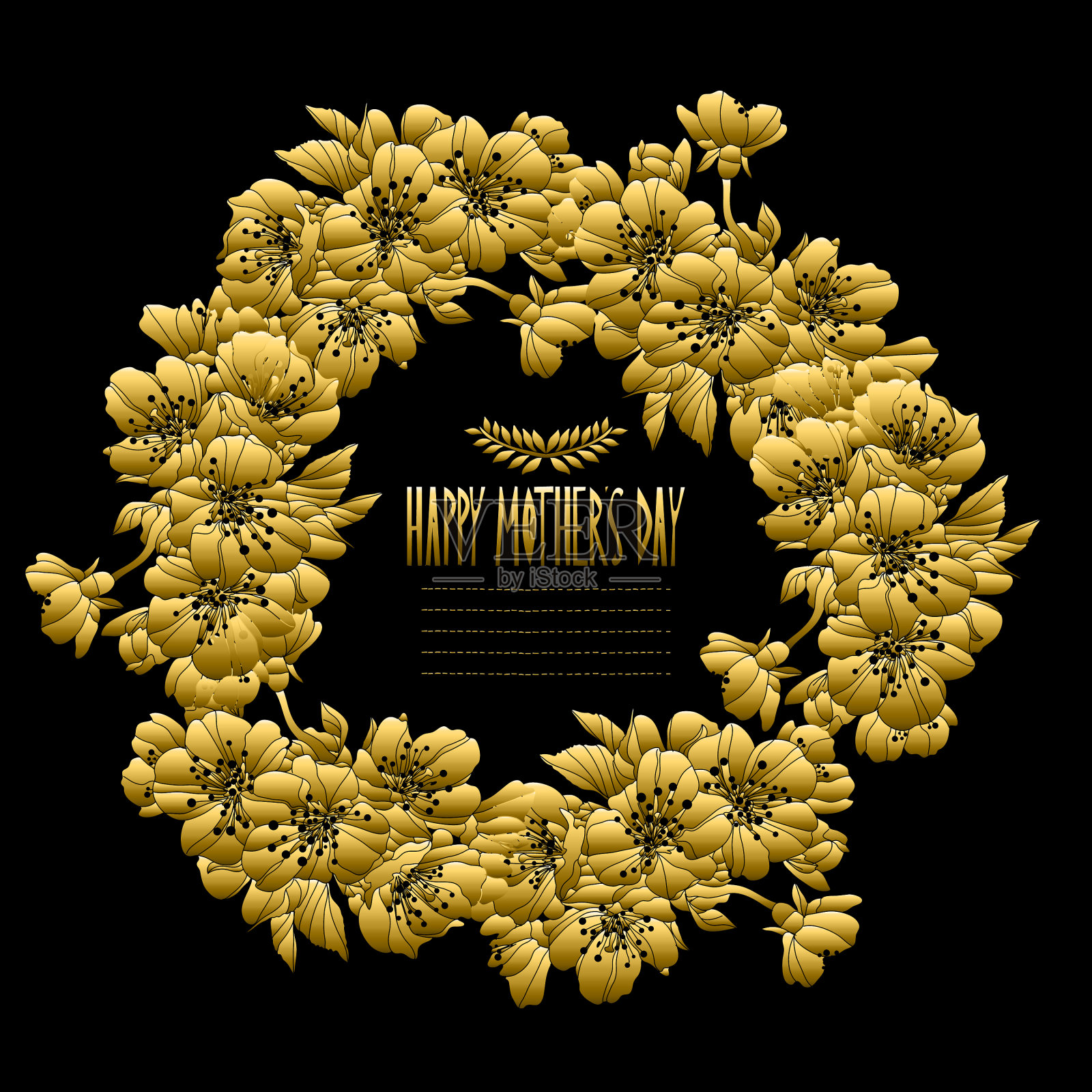 金花环插画图片素材