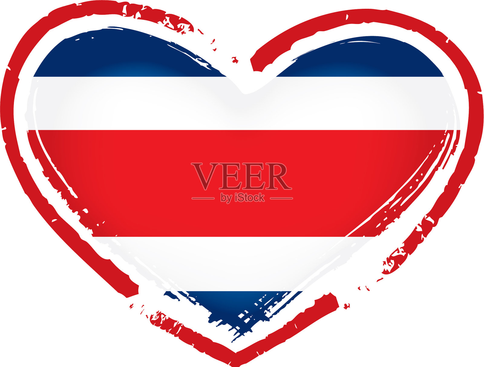 哥斯达黎加国旗上有白色设计元素图片