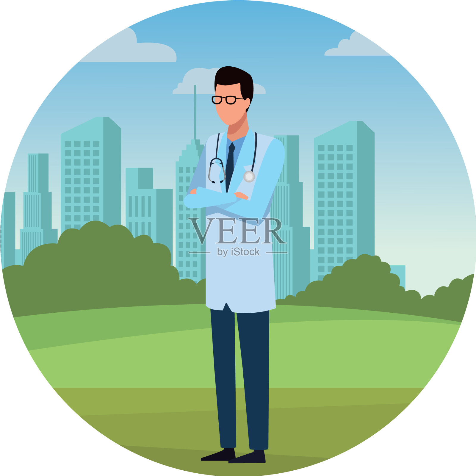 医生工作和专业的化身插画图片素材