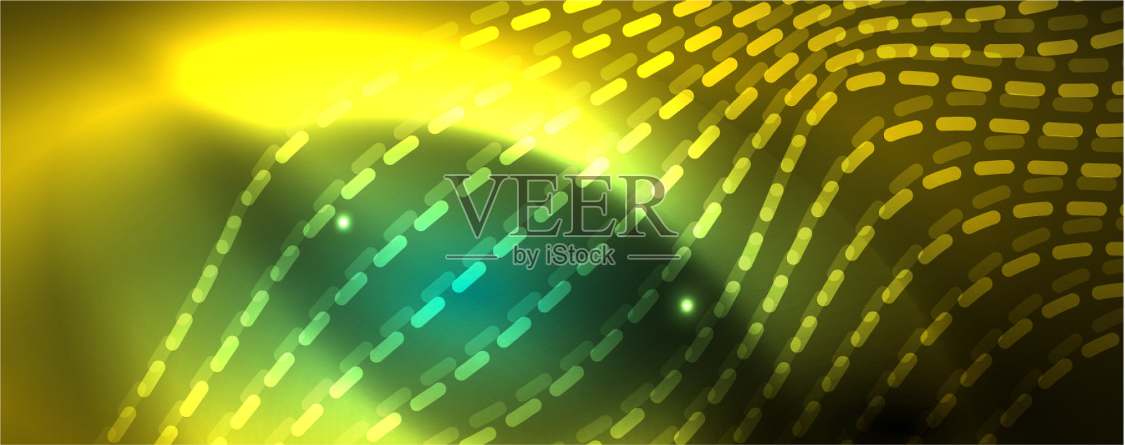 闪亮的霓虹波线抽象背景插画图片素材