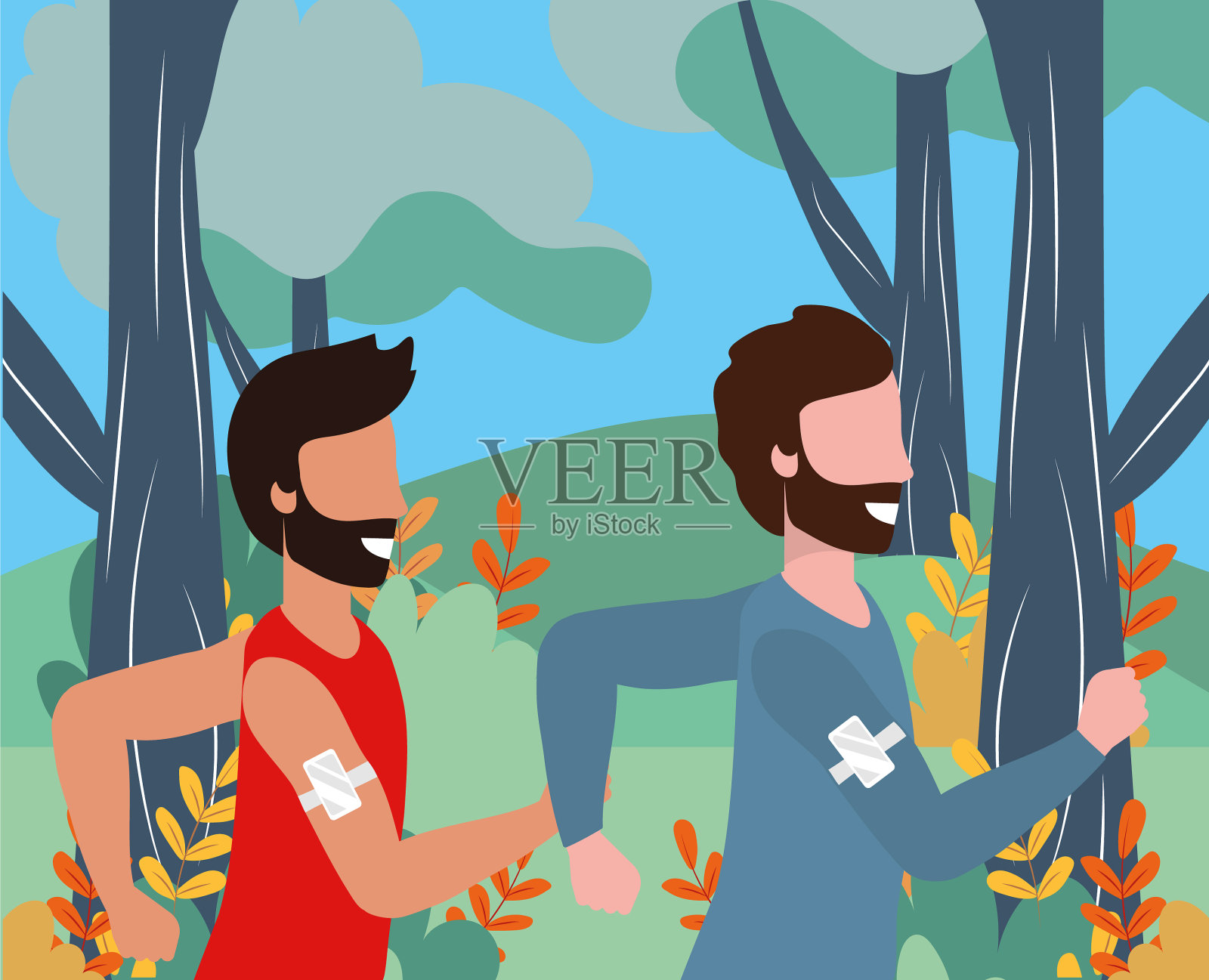 健身运动火车卡通插画图片素材