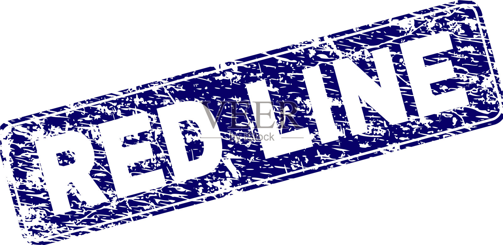 垃圾红色线框圆角矩形邮票插画图片素材