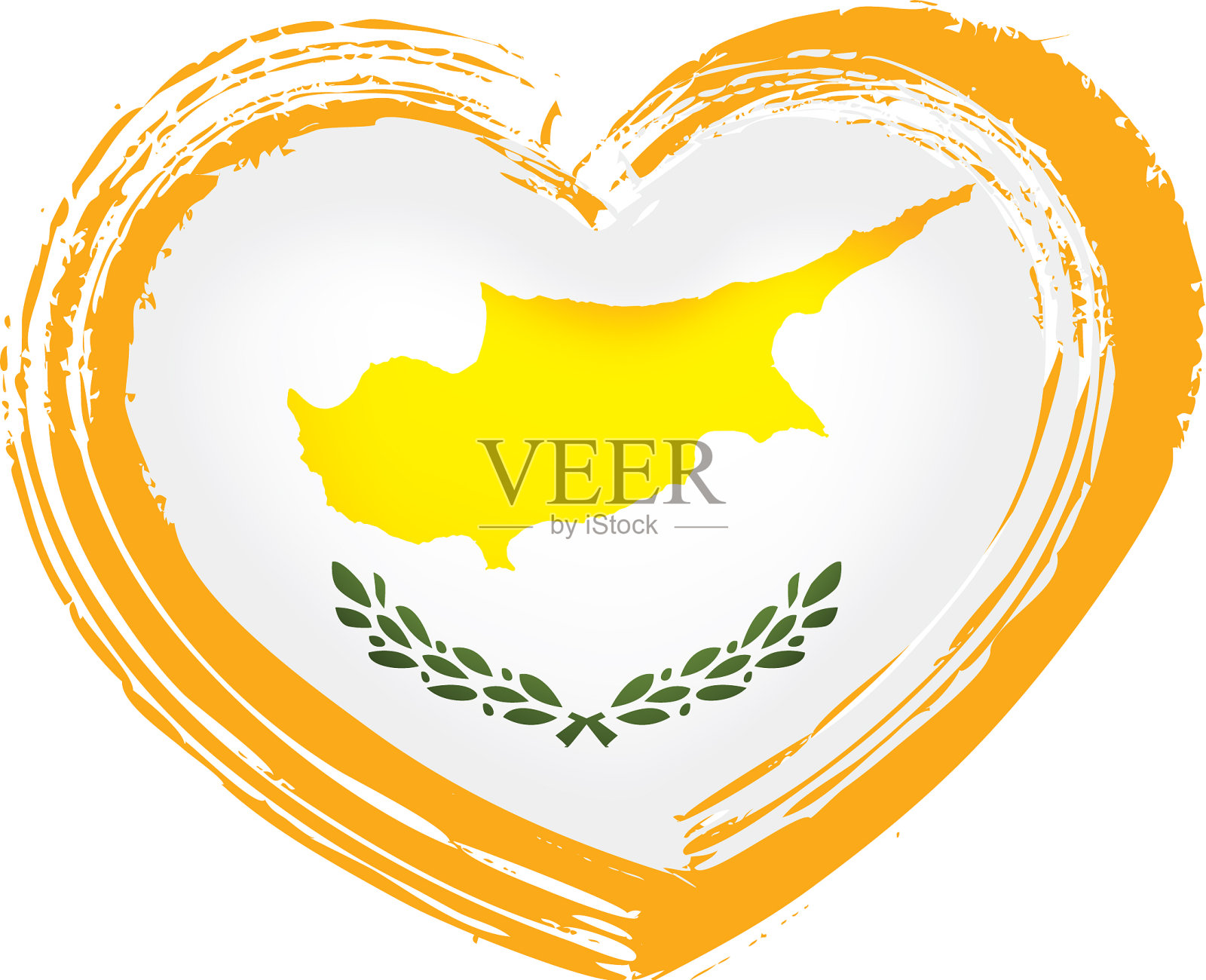 塞浦路斯国旗上有白色设计元素图片