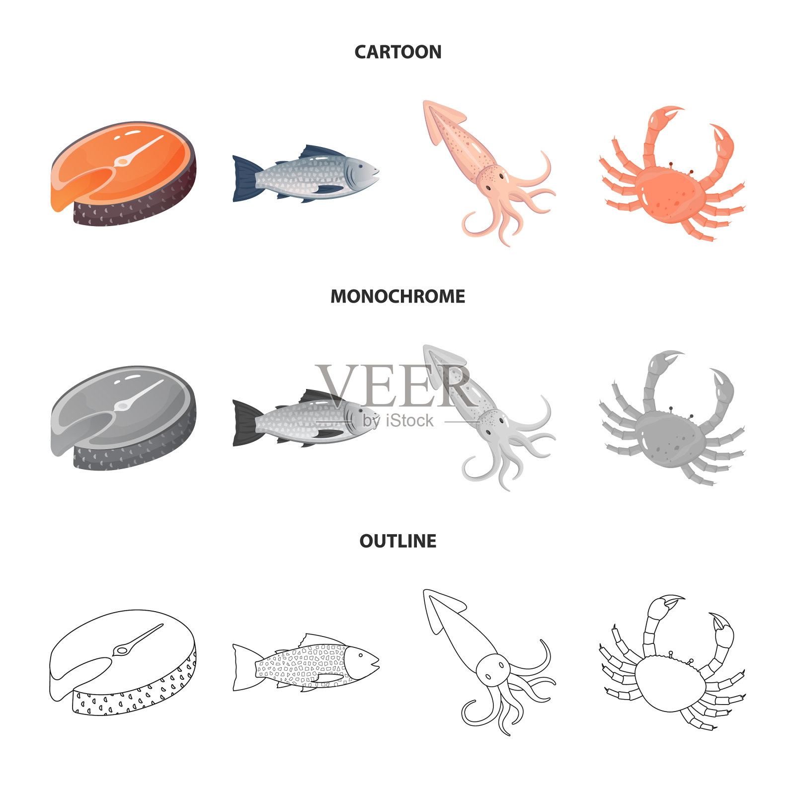 设计的新鲜和餐厅图标插画图片素材