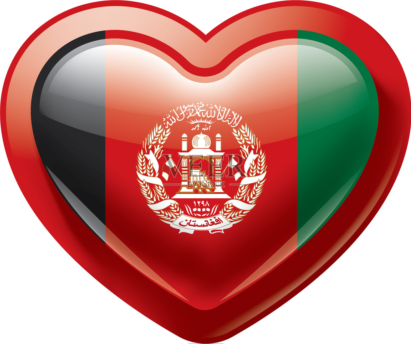 白色的阿富汗国旗设计元素图片