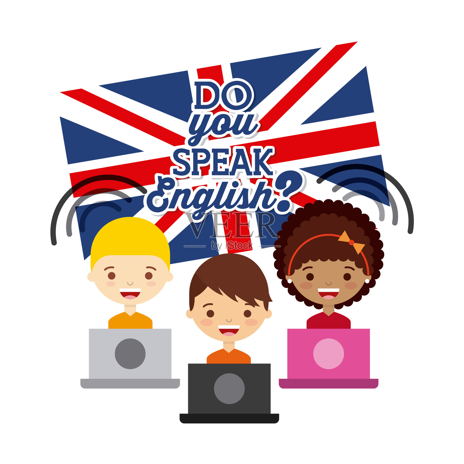 学习英语的设计插画图片素材