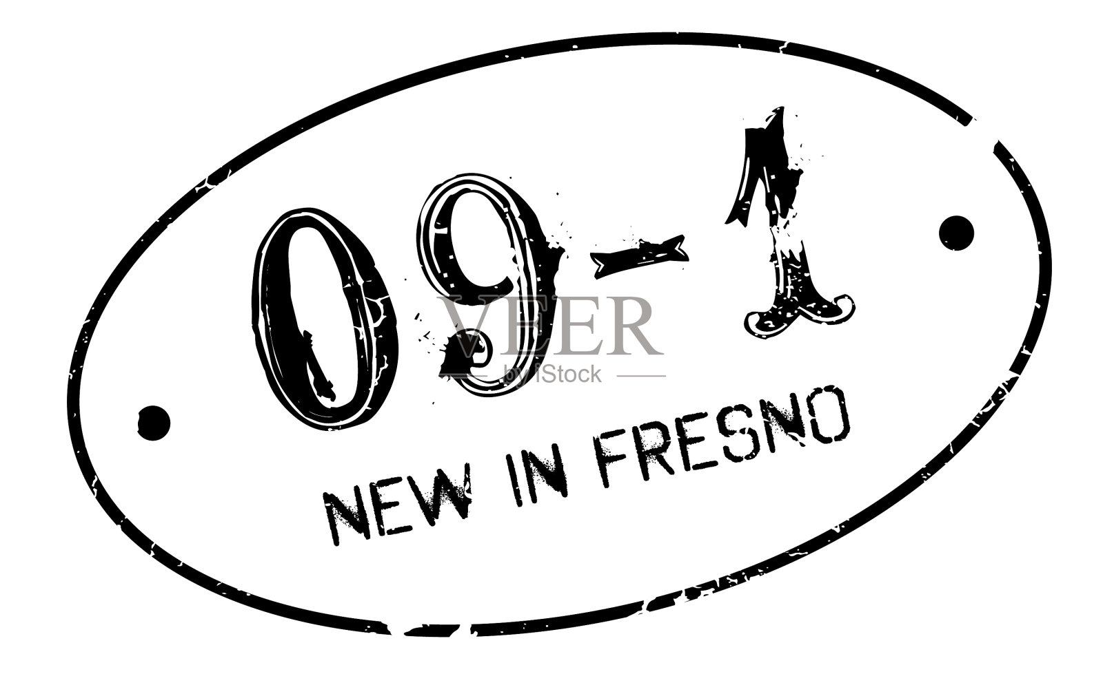 新在弗雷斯诺橡皮图章设计元素图片