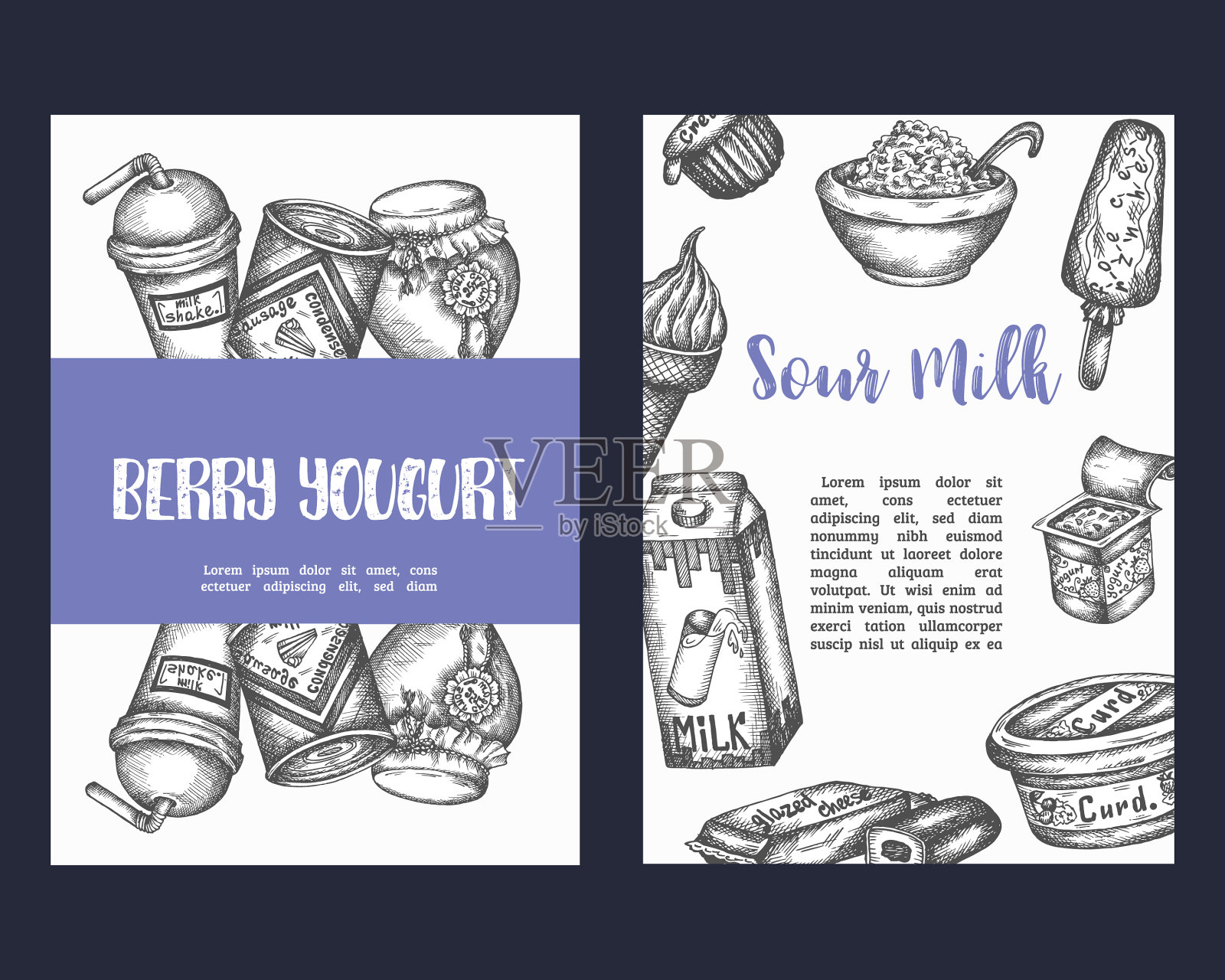 奶甜牌集手画插画图片素材