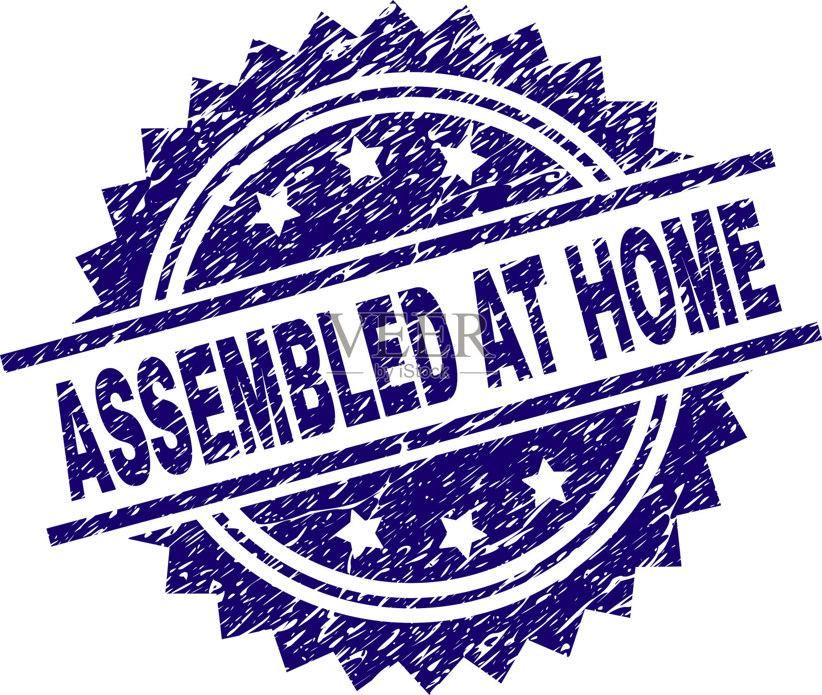 有刮有织组装在家里的邮票印章插画图片素材