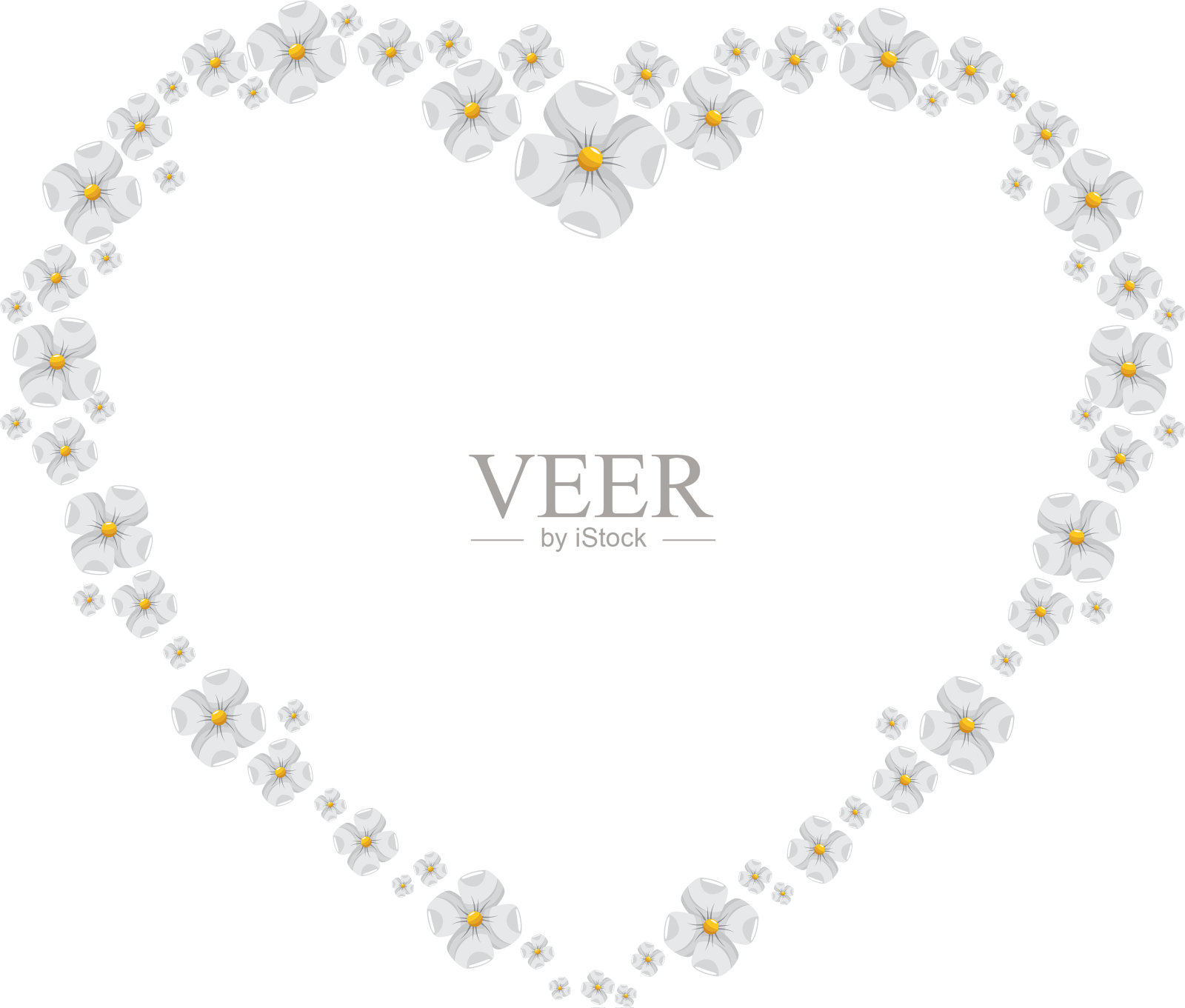 心形花框图标设计元素图片