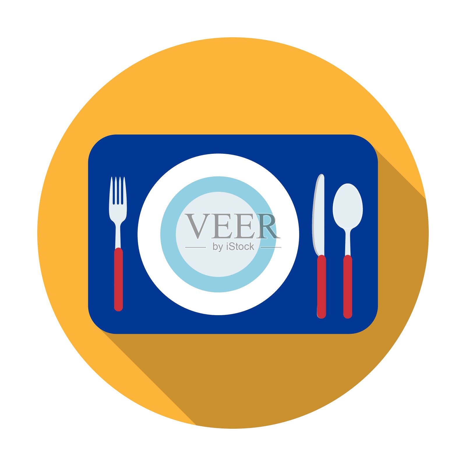 服务的桌子图标在平面风格孤立的白色图标素材