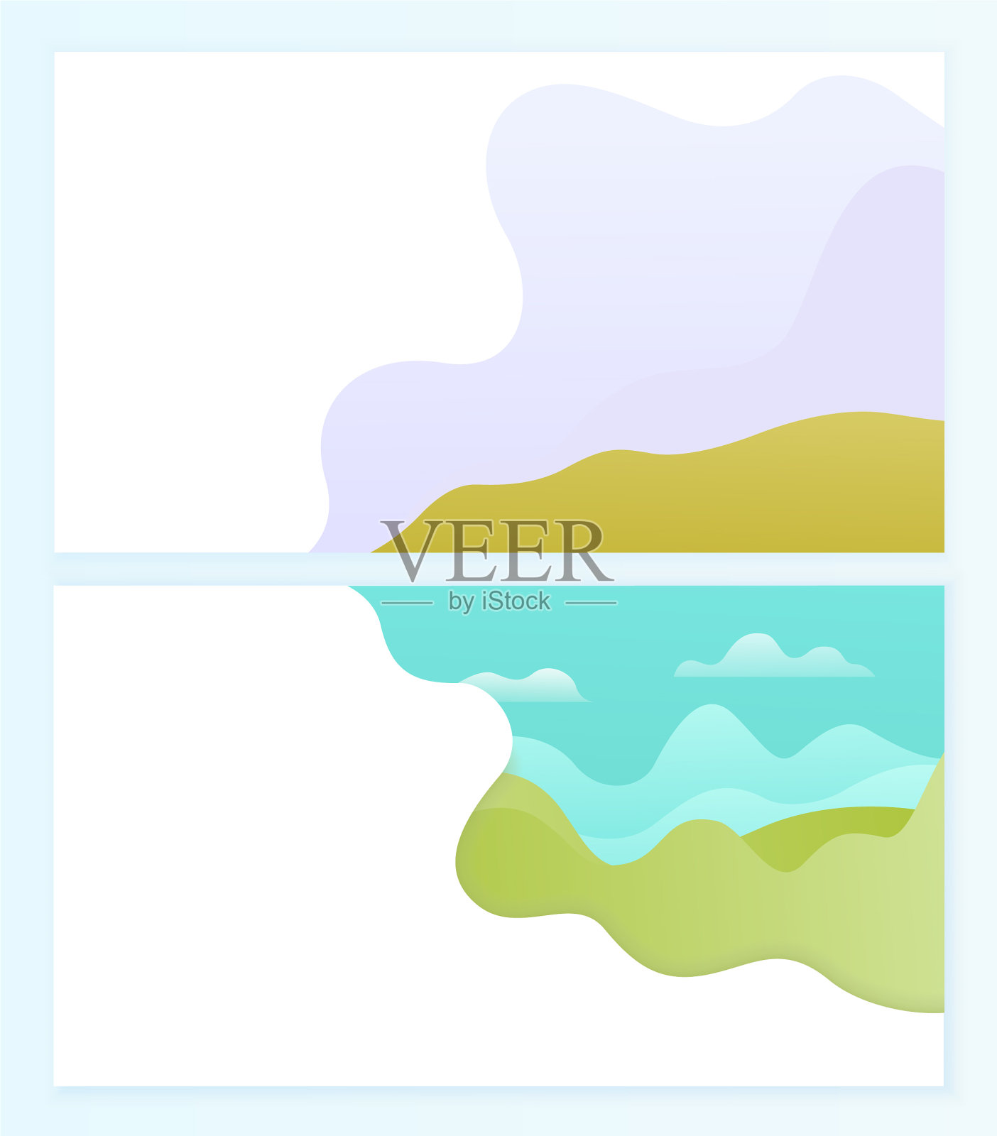 地与云，天与山，山set插画图片素材