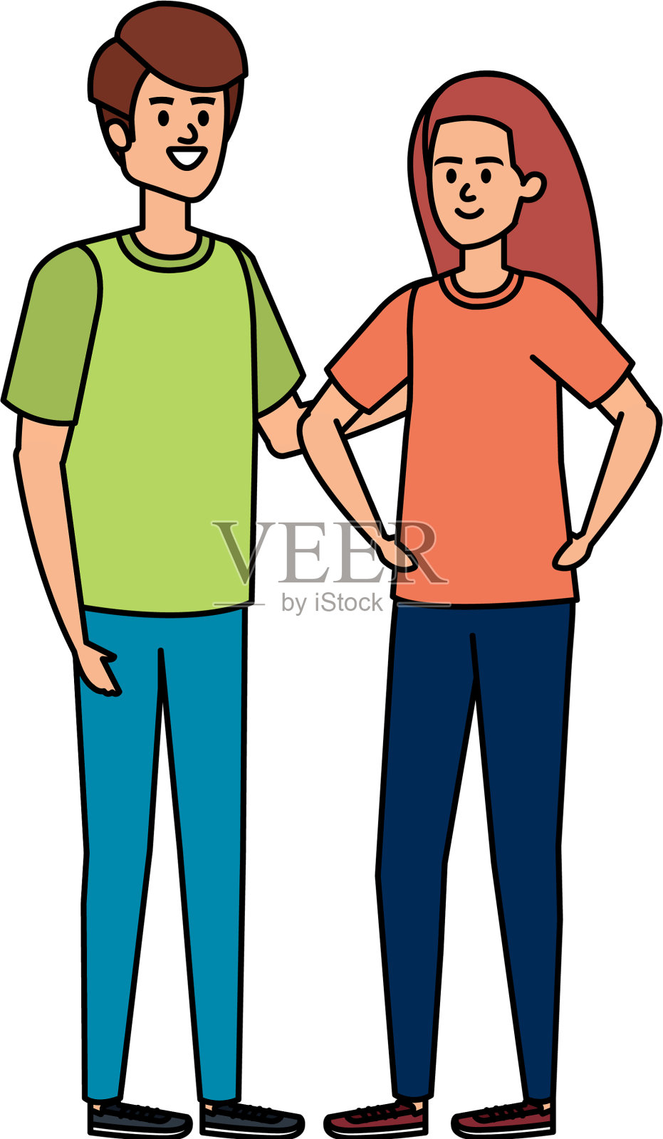 年轻夫妇化身角色设计元素图片