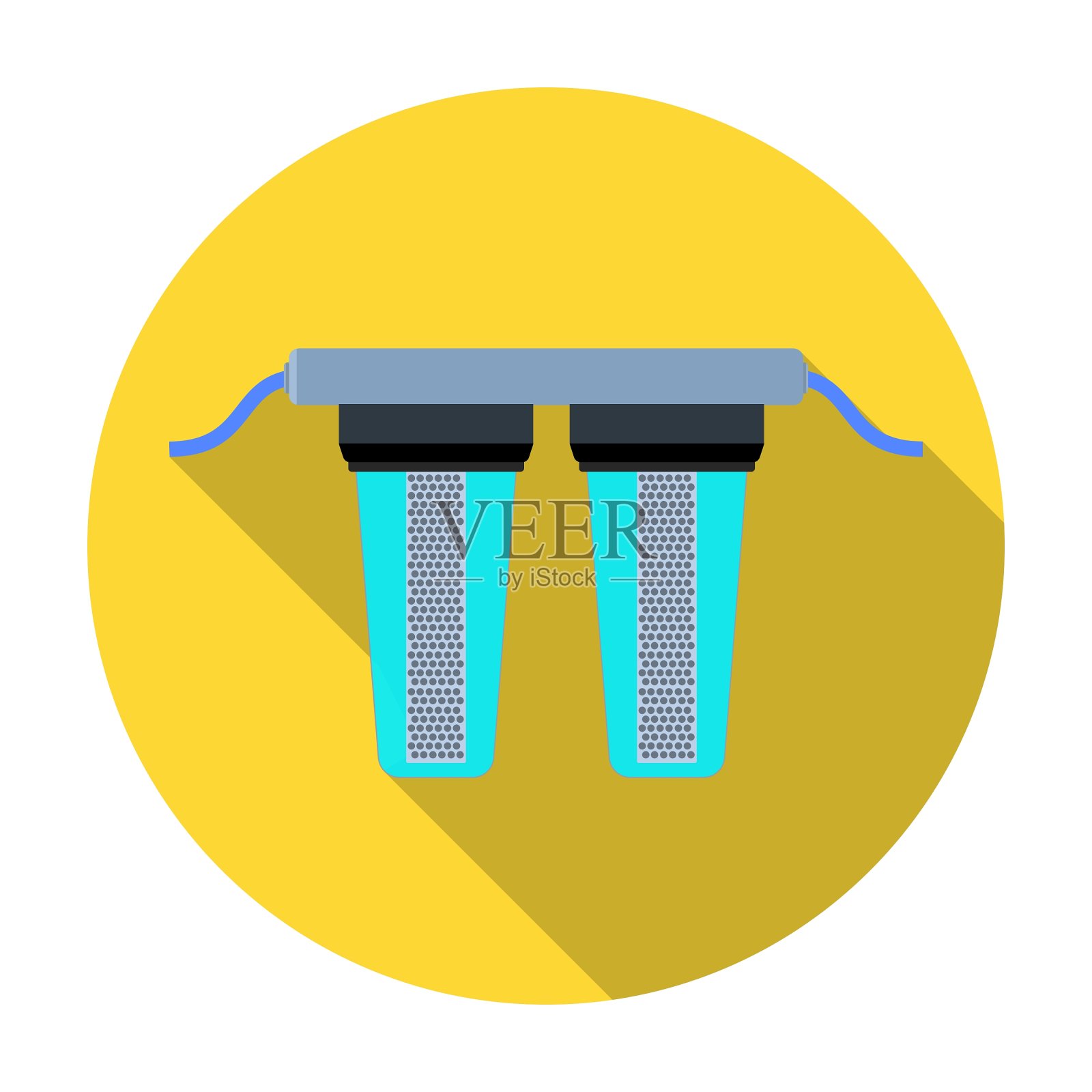 水过滤图标在平板式隔离上设计元素图片