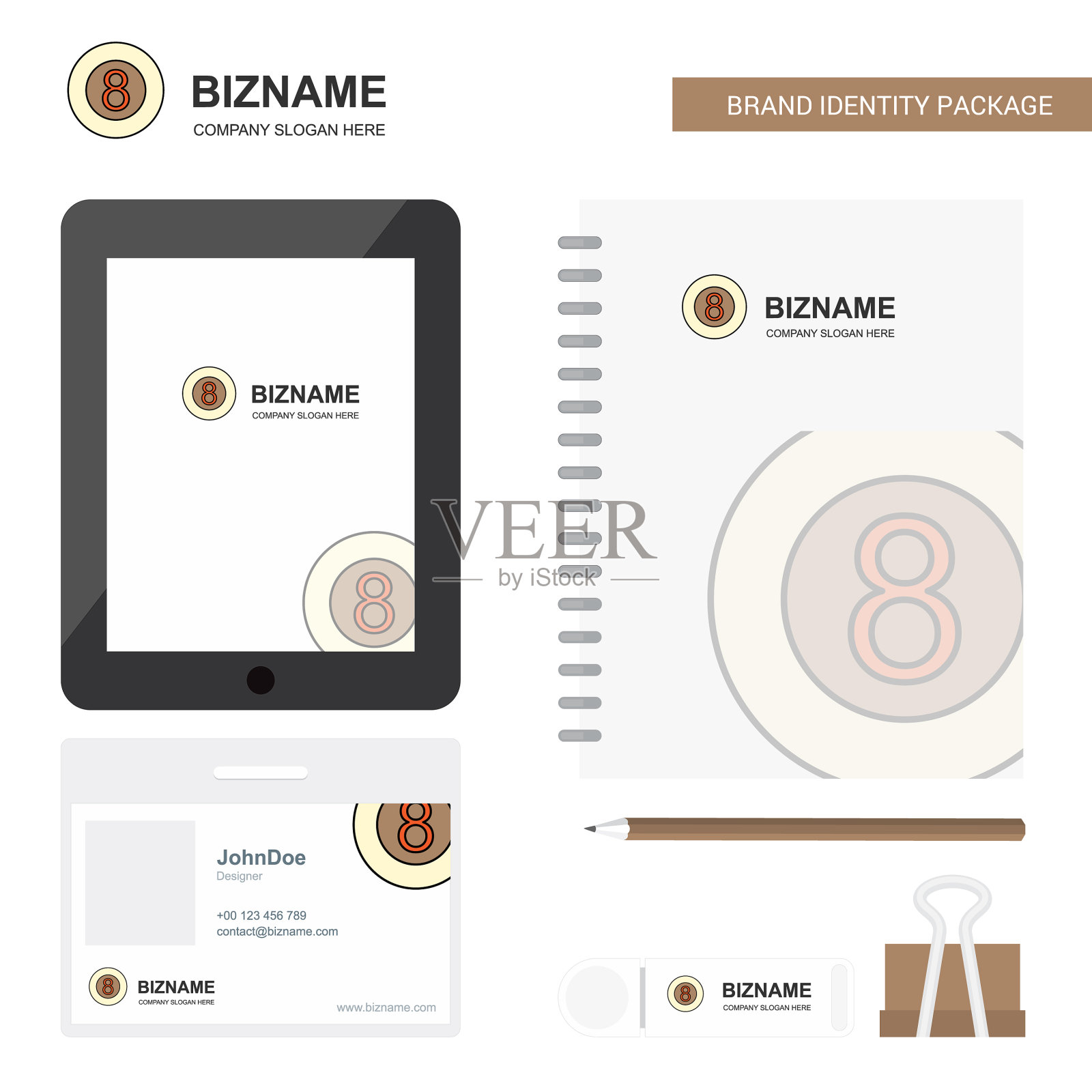 斯诺克球企业标志TAB应用日记PVC插画图片素材