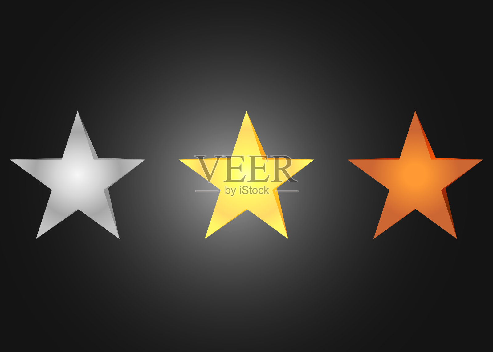 星星是青铜的，银的和金的图标素材