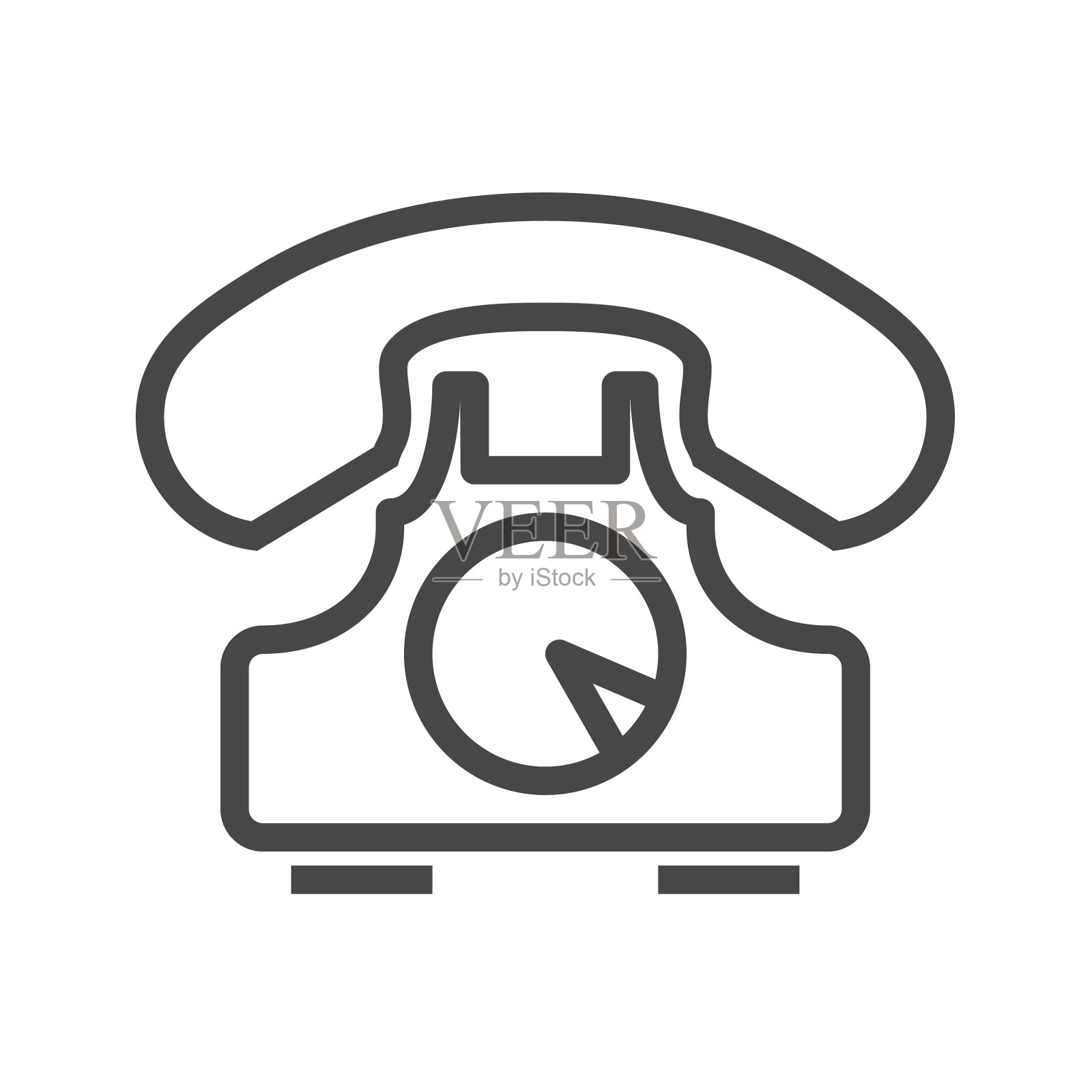 复古手机细线图标设计元素图片