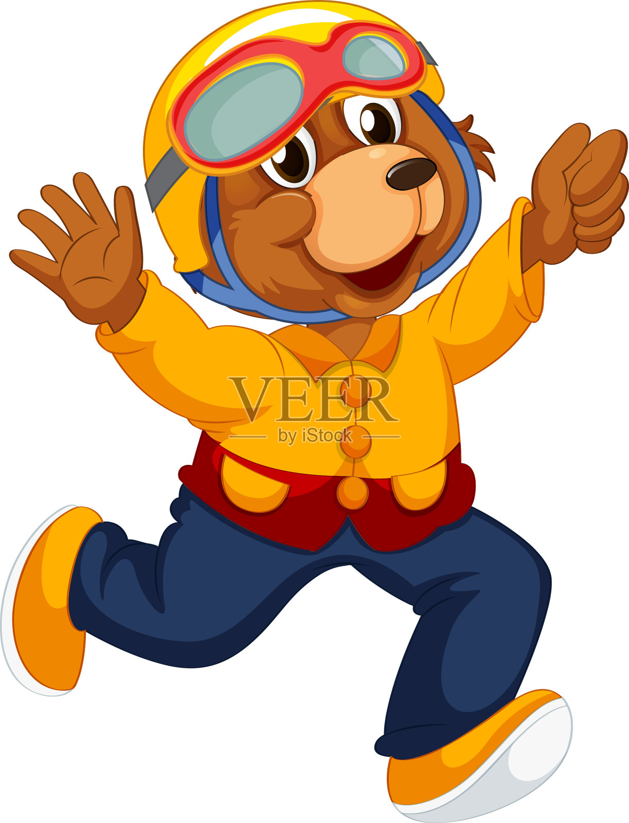 孤独的快乐奔跑熊设计元素图片