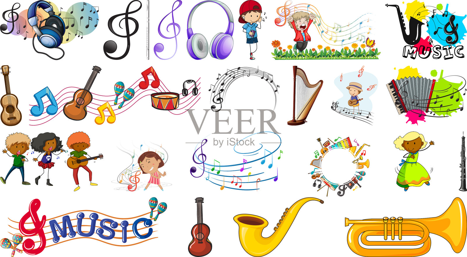 音乐对象集设计元素图片