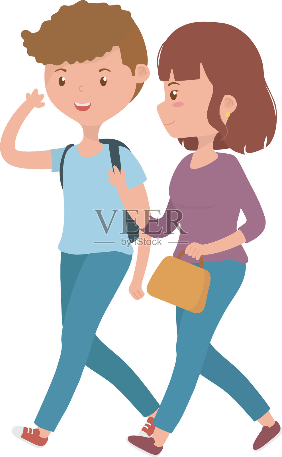 一对男女卡通设计设计元素图片