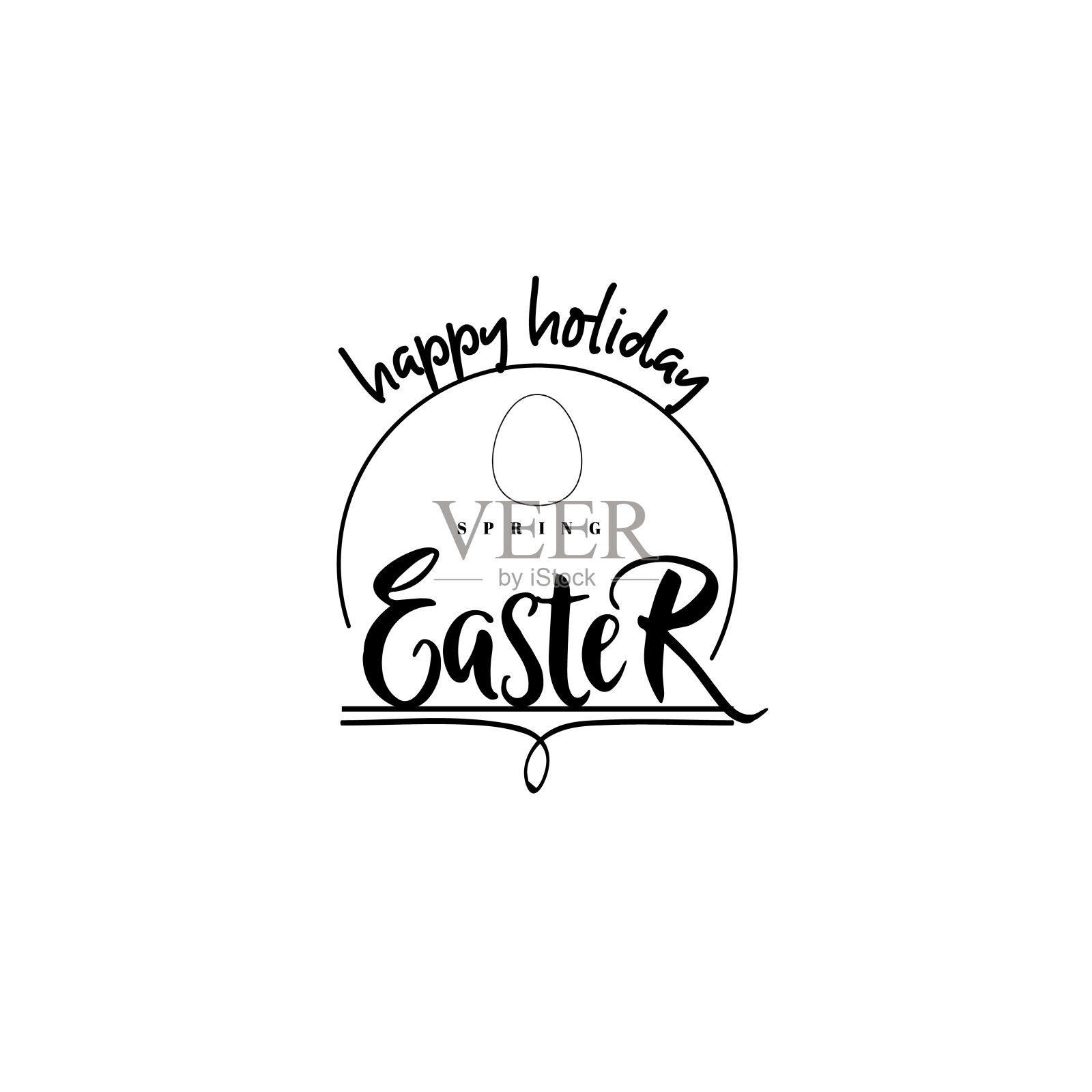 印刷徽章-复活节快乐的基础上设计元素图片