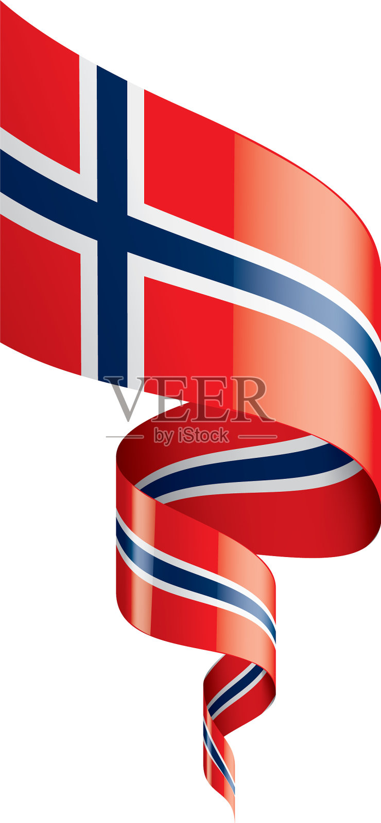 挪威国旗上有白色设计元素图片