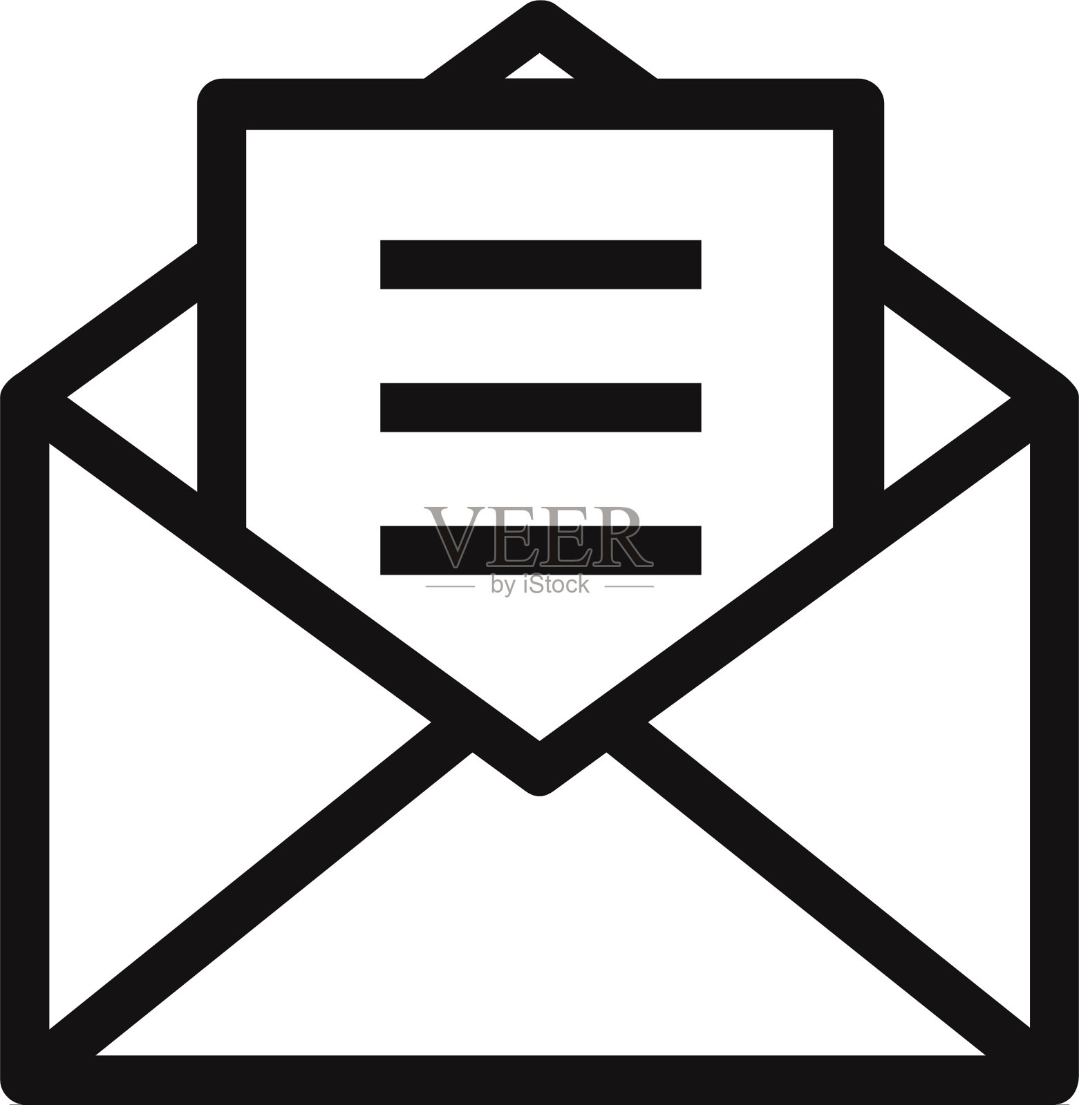 打开的信封与字母图标图标素材