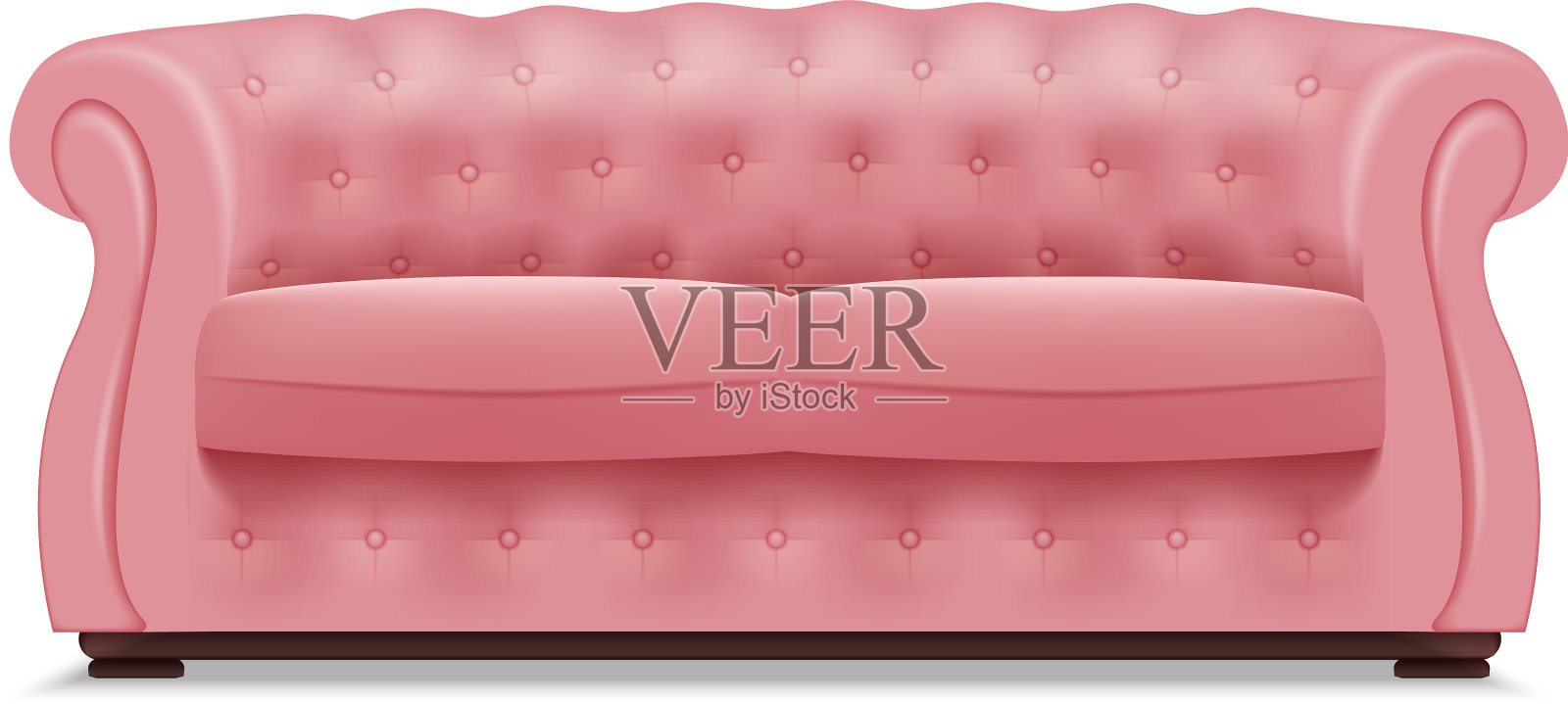 粉色真皮沙发图标写实风格设计元素图片