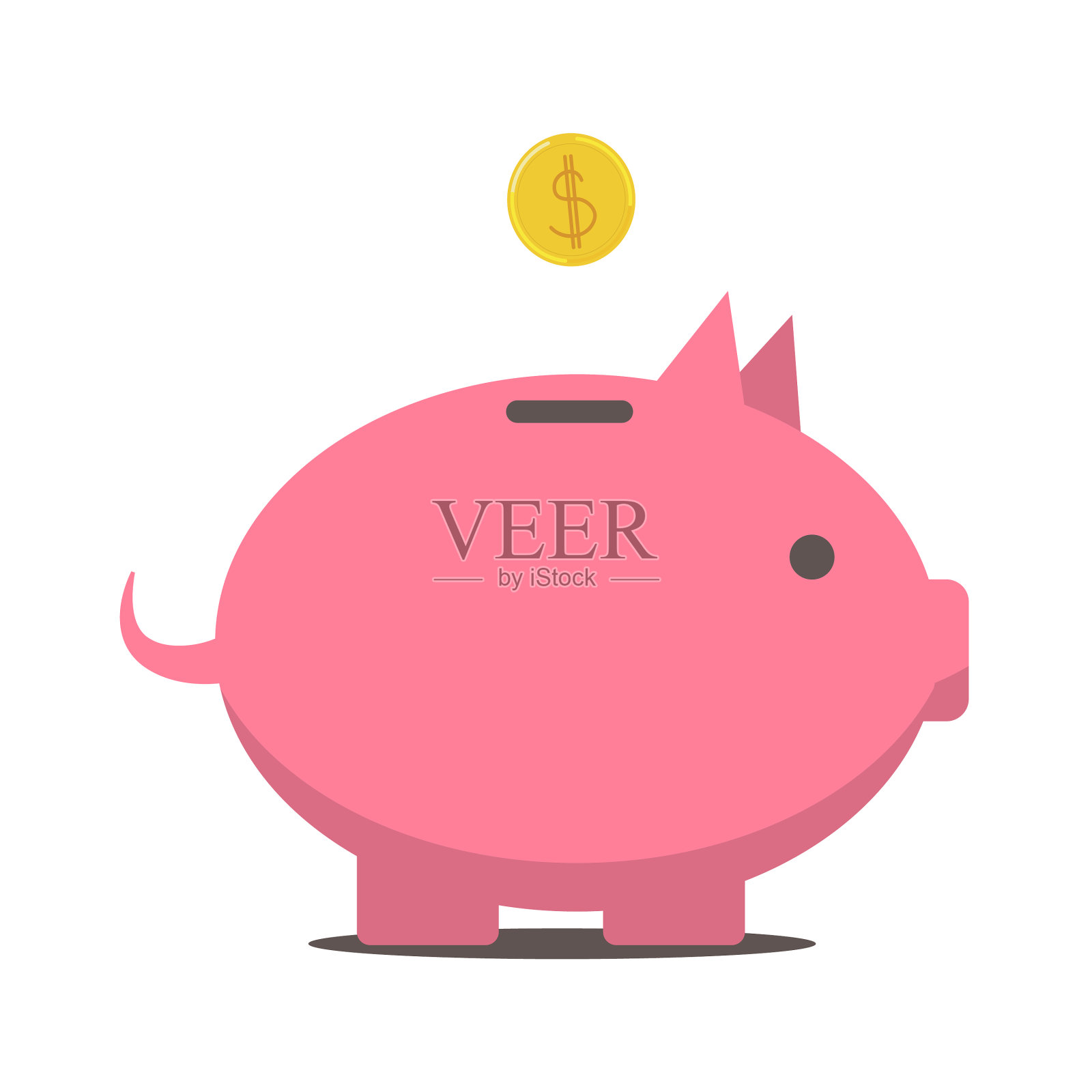 扁平风格的储蓄罐图标设计元素图片