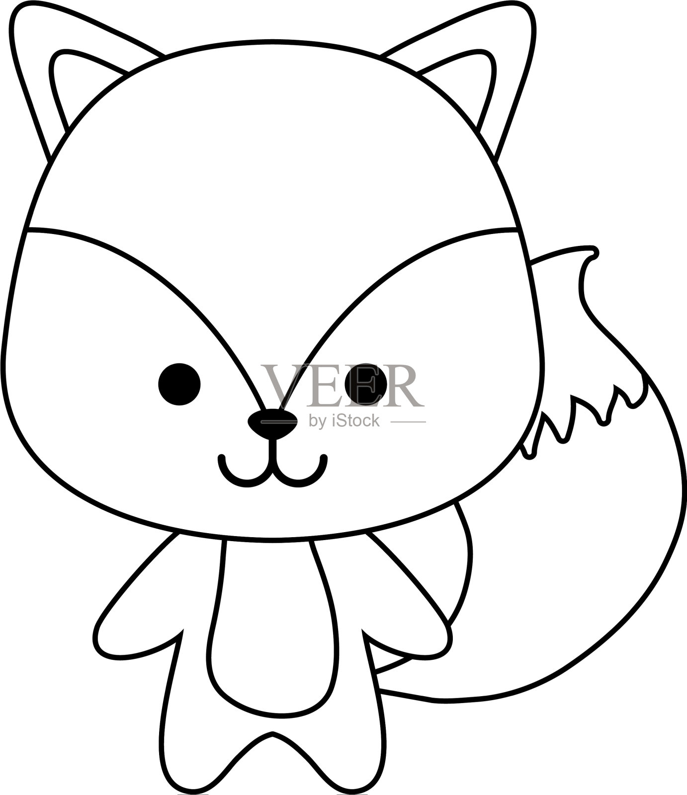 可爱的狐狸动物孤立图标设计元素图片