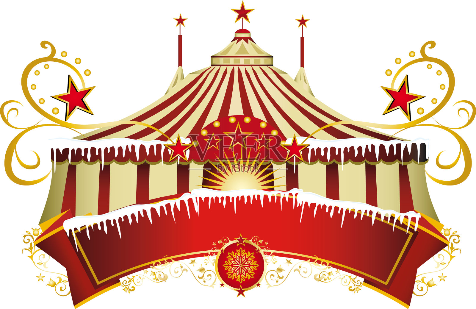 圣诞节马戏团的迹象设计元素图片