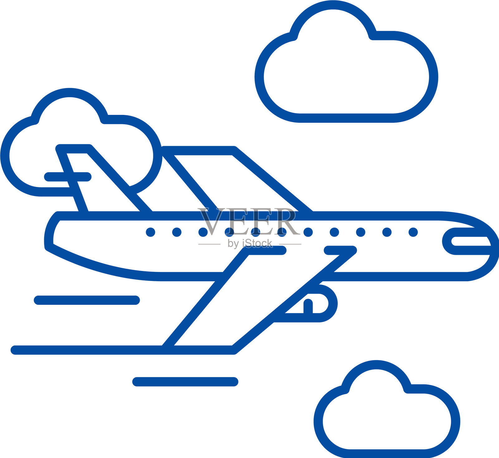 飞机线图标概念飞机平面设计元素图片