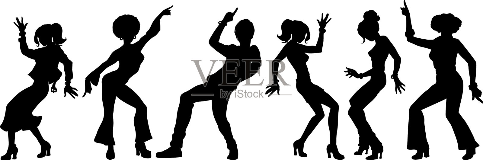 剪影系列让年轻人翩翩起舞设计元素图片