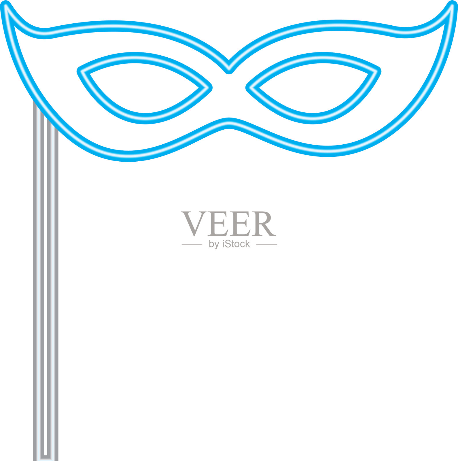 派对狂欢面具霓虹在sitck设计元素图片