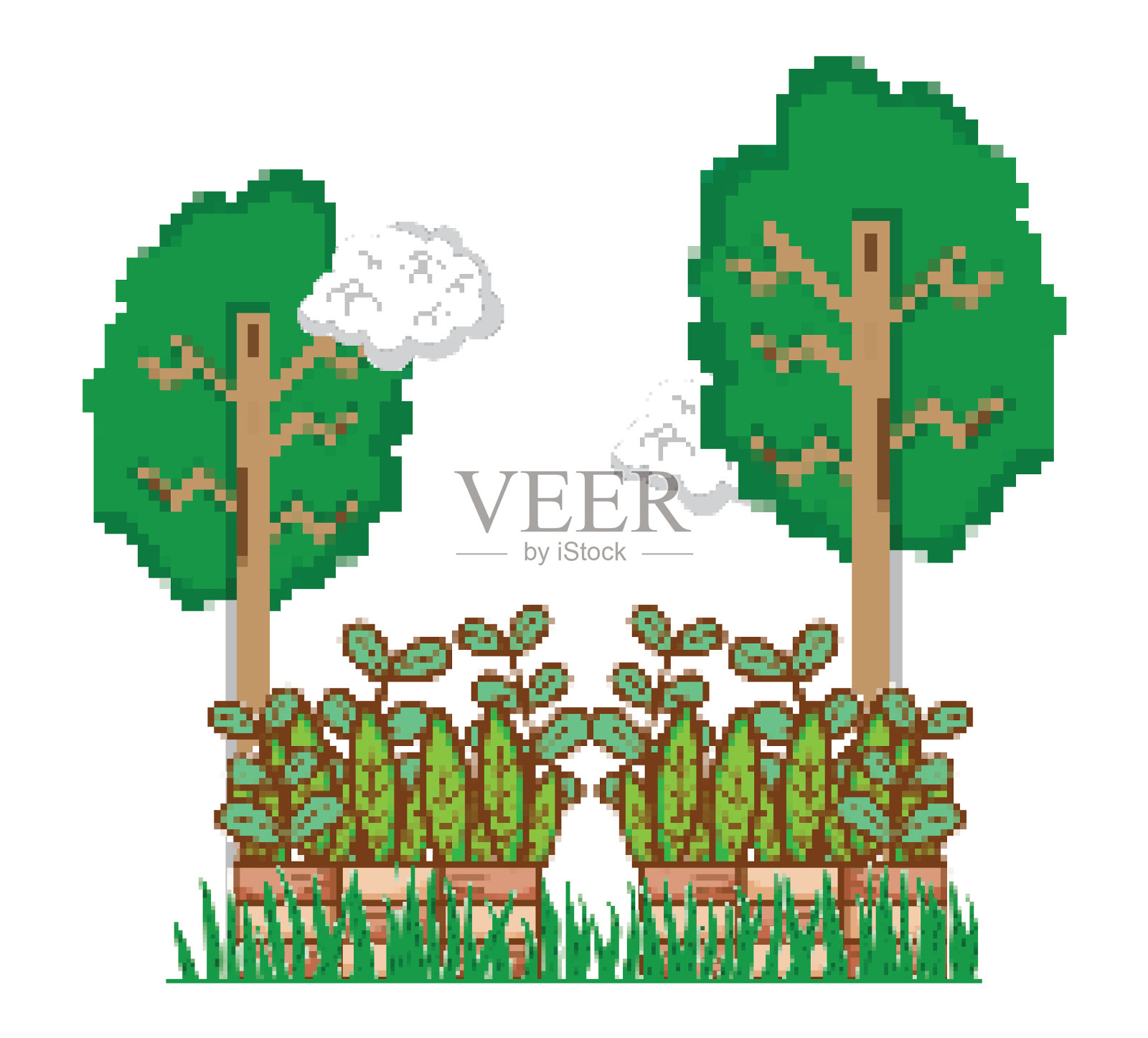 自然像素的漫画设计元素图片