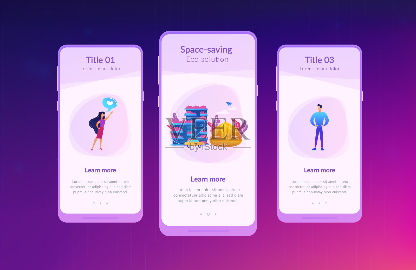 垂直绿城应用界面模板设计模板素材