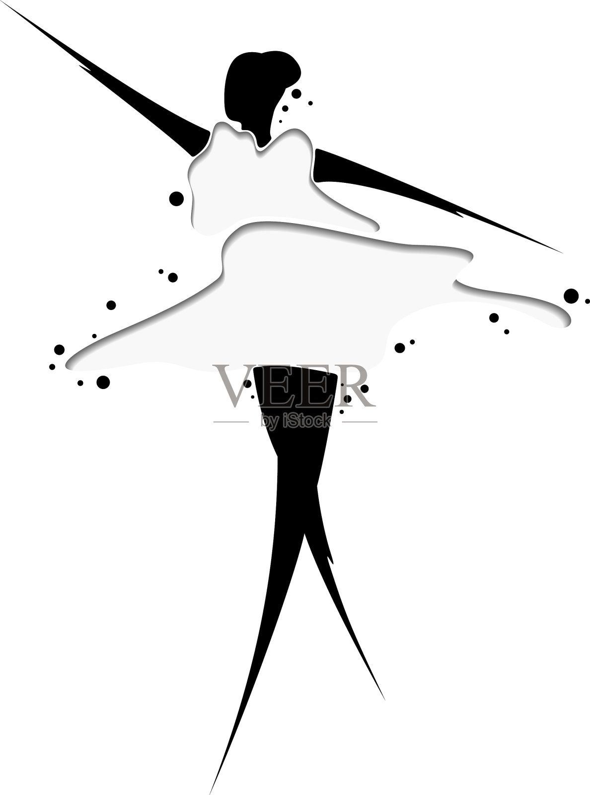 抽象画一个女孩在服饰艺术为设计元素图片