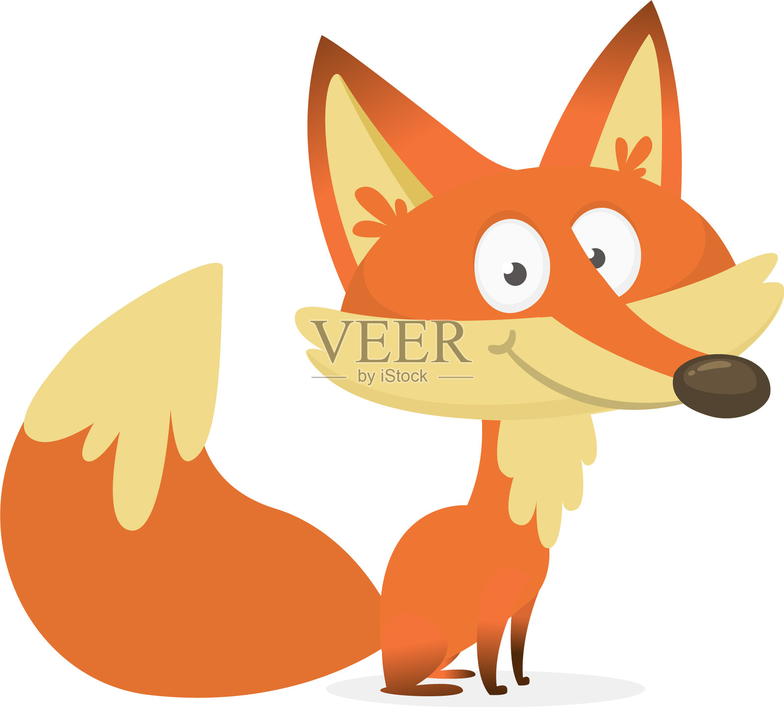 可爱的卡通狐狸角色设计元素图片
