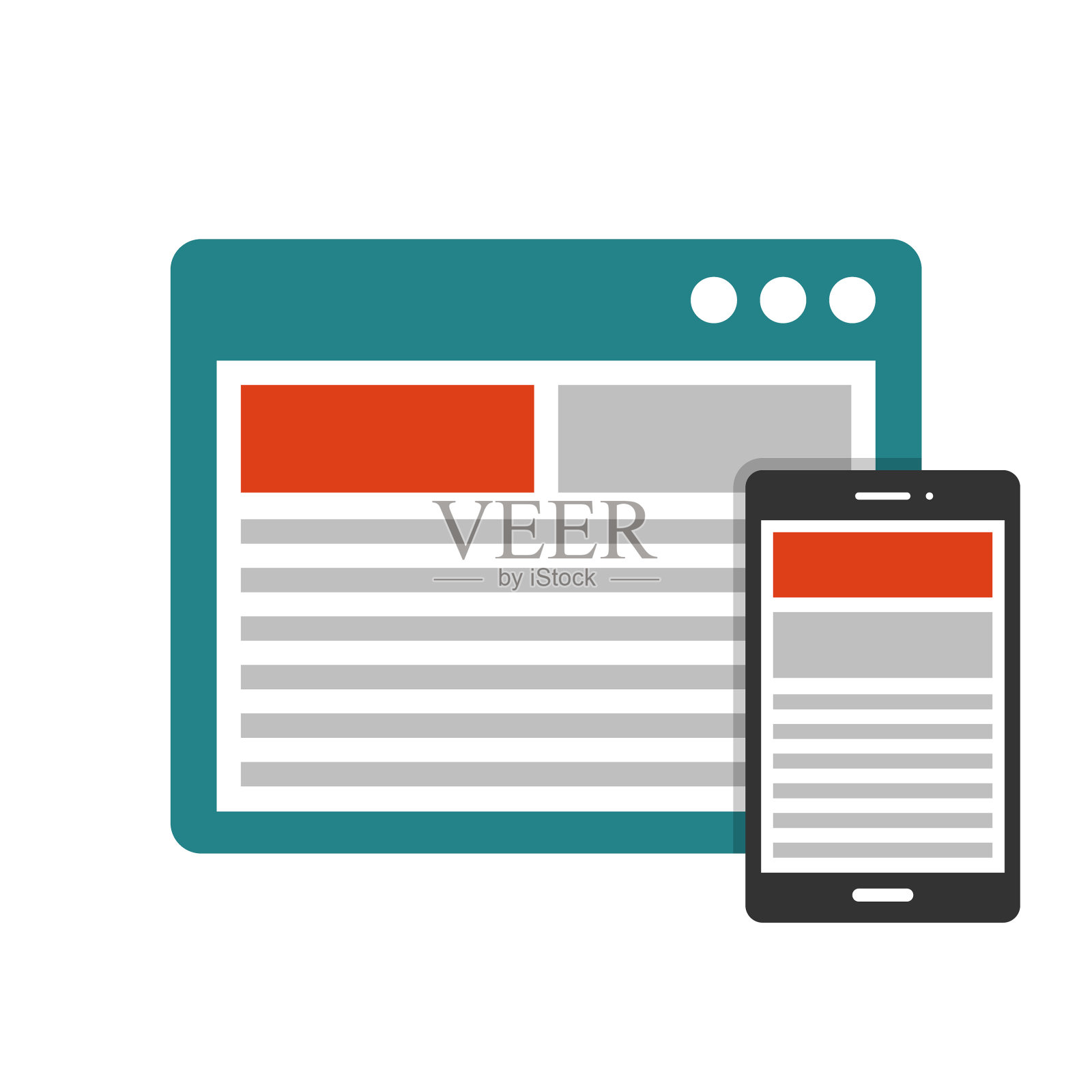 响应式设计平面图标设计元素图片