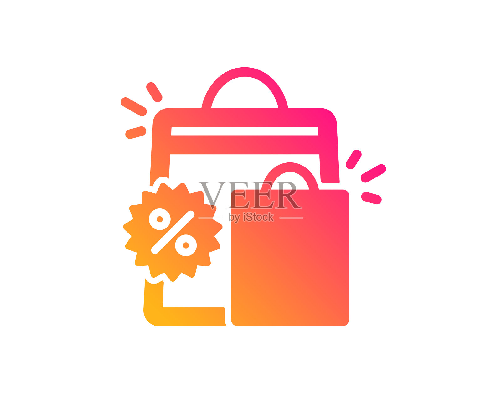 折扣图标销售购物袋标志设计元素图片