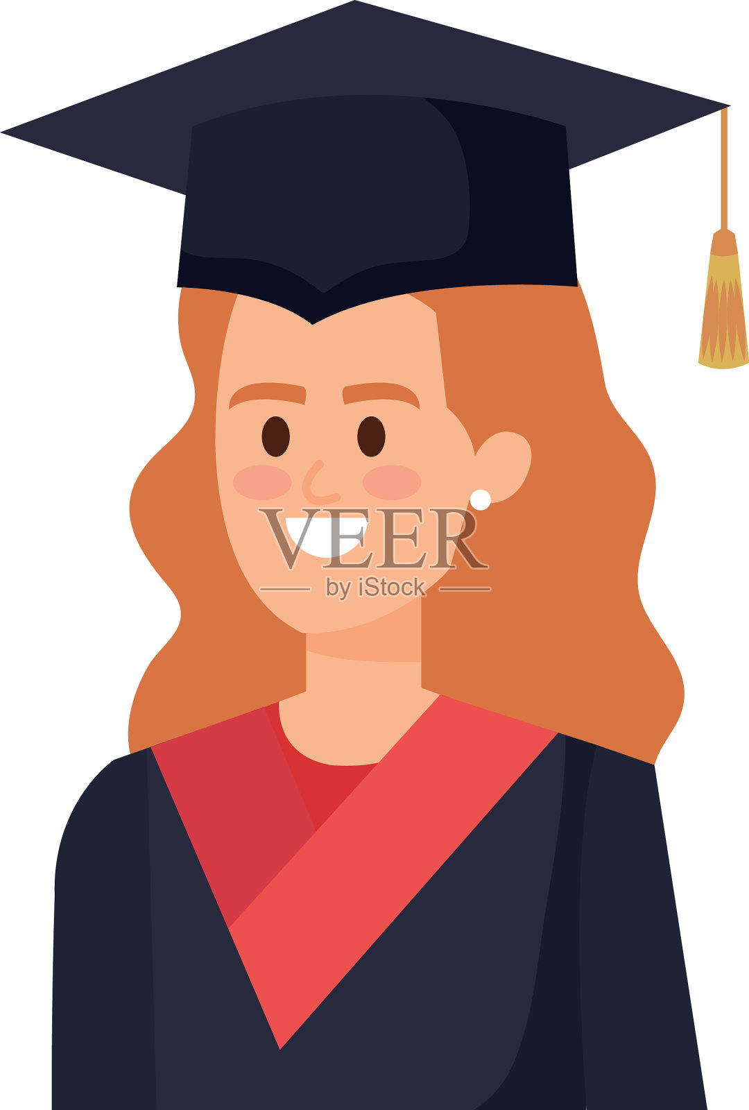 年轻女学生毕业性格设计元素图片