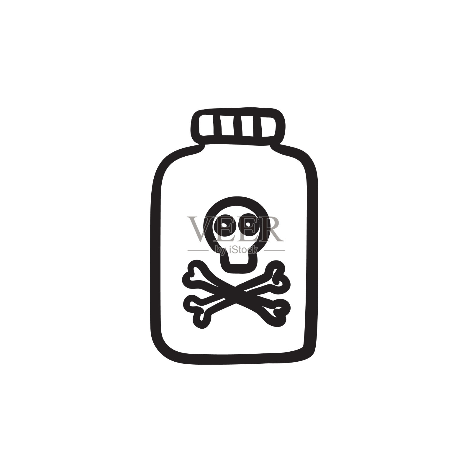 瓶中的毒药素描图标图标素材