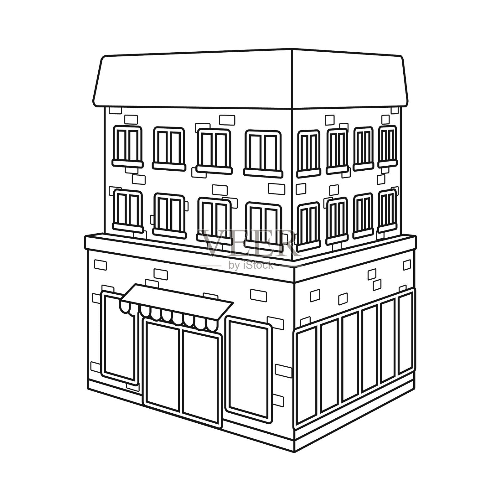 商店和咖啡馆的标志套图标素材