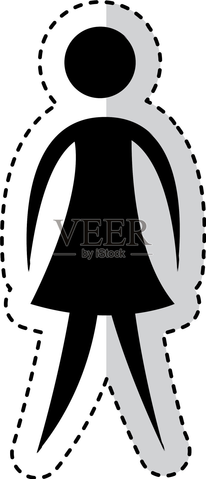 女人人形剪影设计元素图片